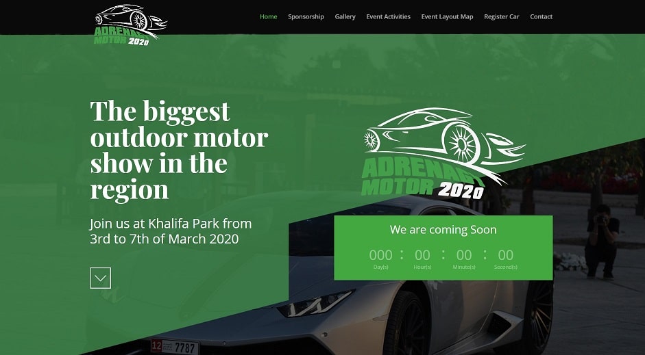 EVENT INFO Check out the main event highlights from Adrenagy motor show 2020 After the big success of adrenagy motor show 2018, we proudly announce the launch of the biggest outdoor motor show in the region